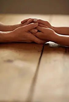 Solidarity Prints: Love, support and closeup of people holding hands for grief