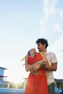 Anonymous Prints: Loving passionate couple embracing