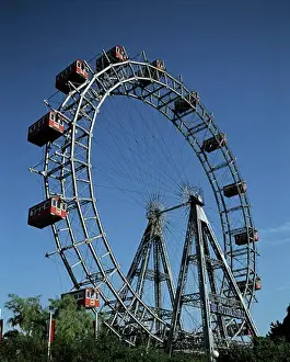 Low angle view of a ferris wheel, Prater Park, Vienna, Austria