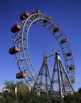 City Location Prints: Low angle view of a ferris wheel, Prater Park, Vienna, Austria