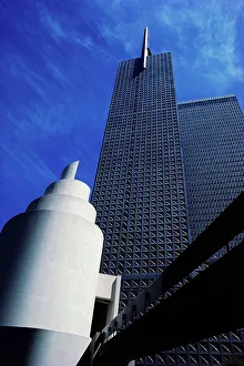 Dallas Prints: Low angle view of Thanksgiving Square in downtown Dallas