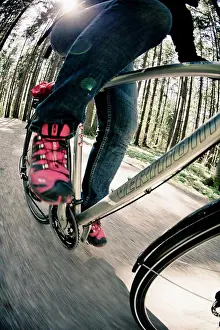 Apparel Prints: Low section of a person cycling