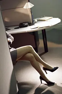 Business Suit Prints: Low section view of a woman's legs