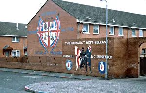 Paint Prints: Loyalist graffiti painted on the side of a house in Shankill