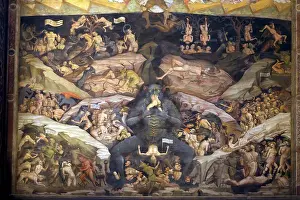Bologna Prints: Lucifer Eating Sinners, Heaven and Hell fresco