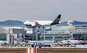 Runway Prints: A Lufthansa Airbus A320-200 with the name of the city of Norderstedt on approach to Frankfurt Airport
