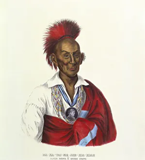Hawk Prints: Ma-ka-tai-me-she-kiah (BLACK HAWK-A SAUKIE BRAVE) by King