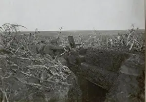Machine gun in fire position