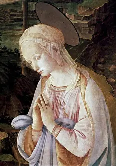 Madonna Prints: Madonna & Child With Angels - Detail C