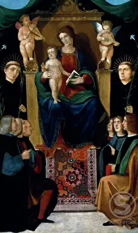 One Parent Prints: Madonna and Child Enthroned with Two Augustinian Beati