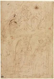Madonna Prints: Madonna and Child in Glory above Three Saints