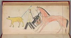 Ledger Prints: Maffet Ledger: Drawing ca. 1874-81 Southern and Northern Cheyenne
