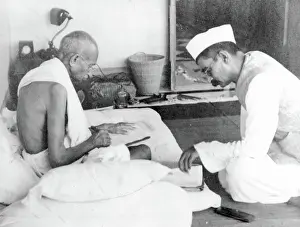 Alter Prints: Mahatma Gandhi with co-worker Rajendra Prasad at Birla House