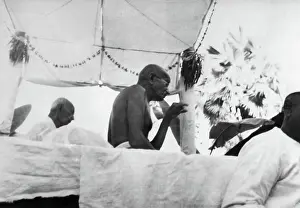 Global Prints: Mahatma Gandhi delivering a speech in the riot effected area of Noakhali East Bengal