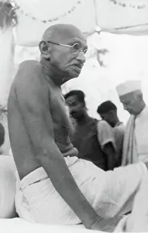 Global Prints: Mahatma Gandhi, Thakkar Bapa and others after the riots between Hindus and Muslims in Noakhali East Bengal Copyright