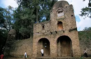 Ethiopia Prints: Main entrance to compound, Debre Berham church, Gondar, Ethiopia, Africa
