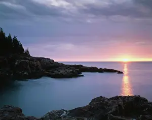 Pink Prints: Maine, Acadia National Park, Sunrise over the Atlantic Ocean