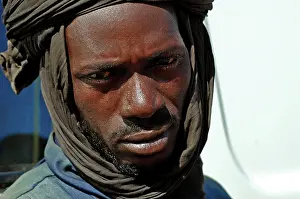 Model Release Prints: MALI, Mopti. Portrait of a touareg man dressed in black (RF) (MR)