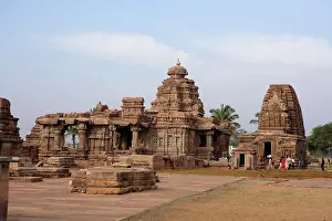 Carved Prints: Mallikarjuna Temple on the right Kashivishvanatha Temple; Pattadakal ; UNESCO World Heritage site; Chalukya built