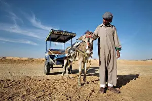 Culture Prints: A man with a donkey and cart