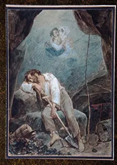 Dreams Prints: Man dreaming by Anonymous artist