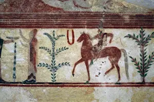 Oneanimal Prints: Man on horse back, fresco, Tomb of The Baron