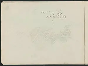 Voorkeursbeeld Prints: Man with raised leg. He may run on a staircase