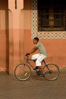 Bicycle Prints: Man riding a bicycle, Marrakesh, Morocco