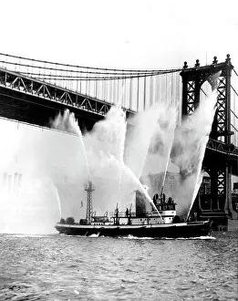 1930 Prints: Manhattan Bridge Is Not On Fire -- Despite this alarming indication to the contrary