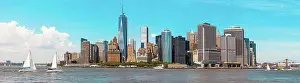 Financial Prints: Manhattan panorama from brooklyn side at day