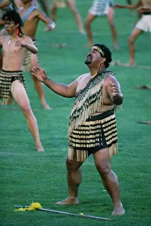 Singing Prints: Maoris perform traditional action songs, Auckland, North Island, New Zealand, Pacific