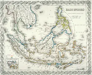 Geography Prints: Map of East Indies, by J.H. Colton and Co. 1855