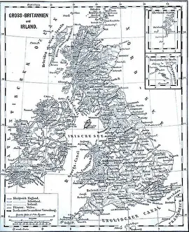Story Prints: Map of Great Britain and Ireland as it stood in 1870
