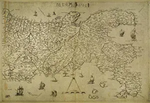 Naples Prints: Map Kingdom of Naples. Southerm of Italian Peninsula