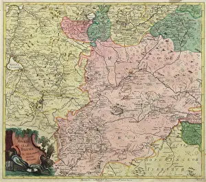 Russian Empire Prints: Map of Moscow governorate and parts of nearest provinces by Anonymous master / Academy of Sciences