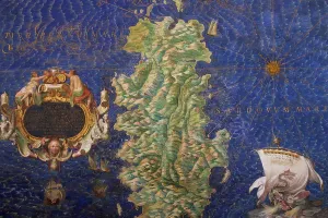 Maps Prints: Map of Sardinia, by Ignazio Danti, Gallery of Maps, Vatican Museums, Rome, Italy