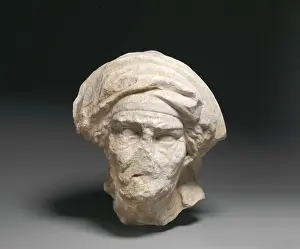 Court Prints: Marble head of an old woman ca