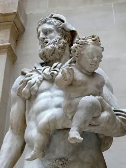 Depicting Prints: Marble statue depicting Hercules carrying his son Telephus