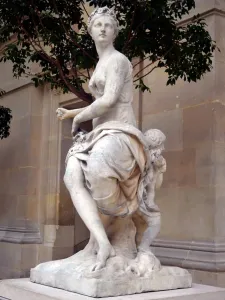 17th Prints: Marble statue of Flora by Antoine Coysevox (1640-1720)