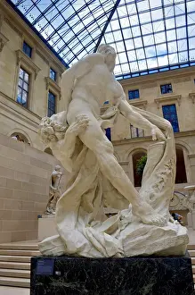 17th Prints: Marble statue of Milo of Croton by Pierre Puget (1620-1694)