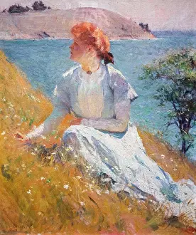Beautiful Woman Prints: Margaret Strong Oil on canvas; c. 1909 Frank Weston Benson; American; 1862 - 1951