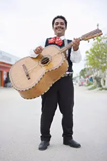 Mexico Prints: Mariachi player with guitar