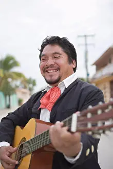 Mexico Prints: Mariachi player with guitar