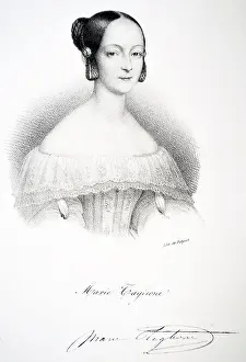 Ballet Prints: Marie Taglioni (1804-1844) Italian/Swedish ballet dancer. Lithograph, Pa;ris, 1832