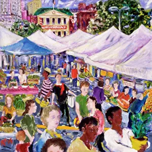 Consumerism Prints: Market Day, 2005, Richard H. Fox (b.1960/American), Oil on Canvas