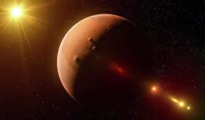 System Prints: Mars from space, computer illustration