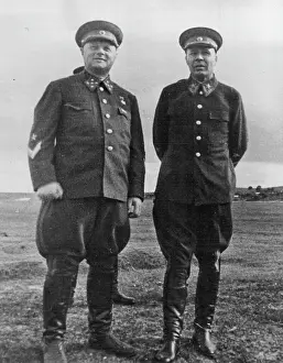 Soviet Prints: Marshal Timoshenko - Timoshenko (right) with General K
