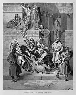 Knife Prints: The Martyrdom of Eleazar, Illustration from the Dore Bible 1866