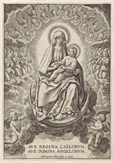 Heaven Prints: Mary with the Christ Child on the crescent moon
