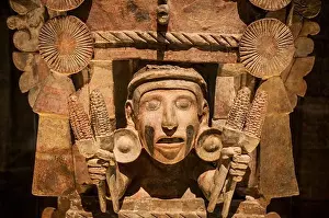 Stonework Prints: Mask, Goddess of the Corn, National Museum of Anthropology. Mexico City. Mexico